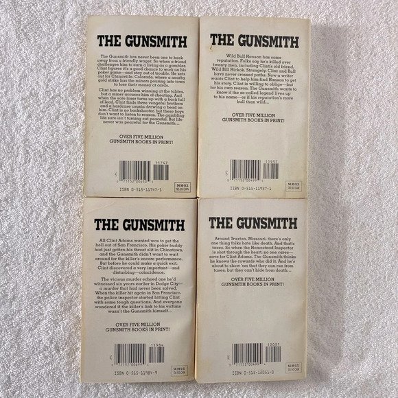 Vintage  The Gunsmith All Action Western Romance Novel x4 - Picture 14 of 14